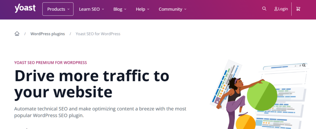 Yoast SEO free WordPress plugin for website optimization