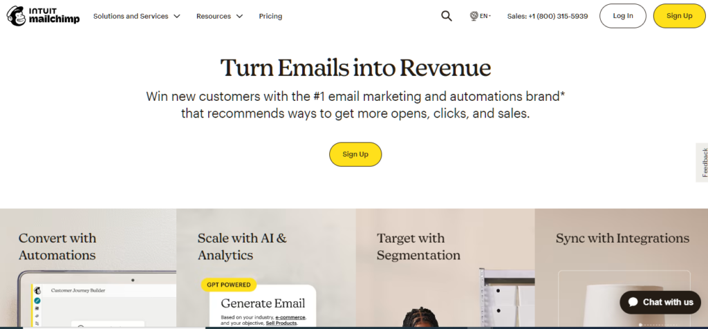 Mailchimp free email marketing tool interface